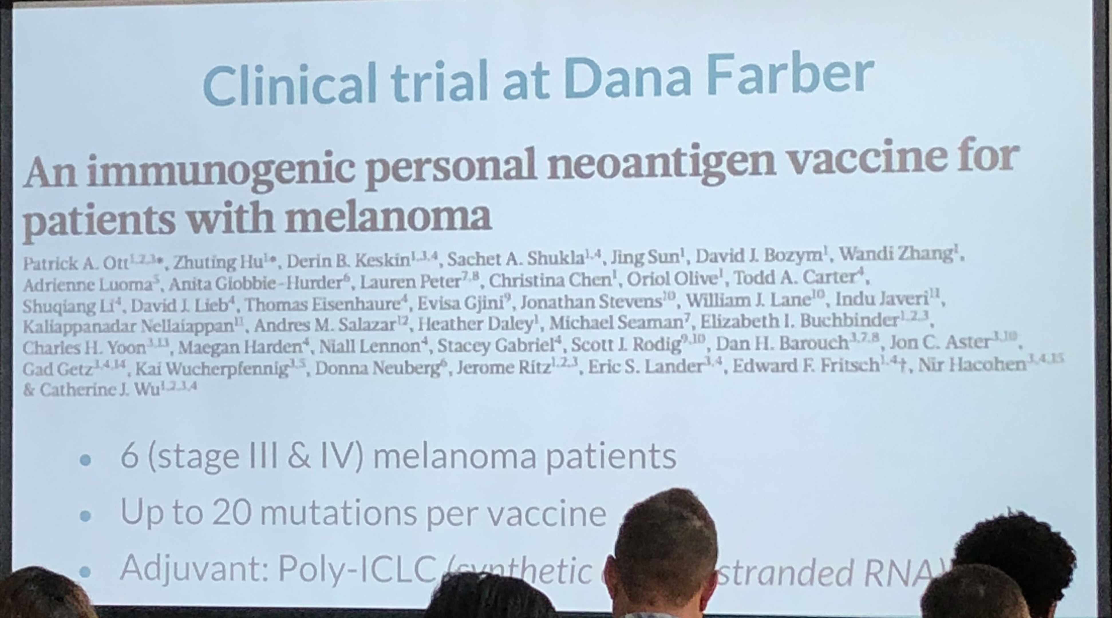 Cancer Vaccine for Melanoma from Dana Farber using neoantigens